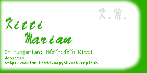 kitti marian business card